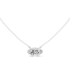 Bezel Set Solitaire Necklace - Marquise Cut East - West