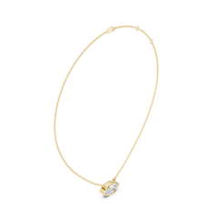 Bezel Set Solitaire Necklace - Marquise Cut East - West