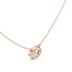 Bezel Set Solitaire Necklace - Oval Cut