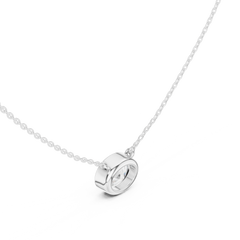 Bezel Set Solitaire Necklace - Oval Cut