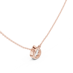 Bezel Set Solitaire Necklace - Pear Cut