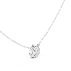 Bezel Set Solitaire Necklace - Pear Cut