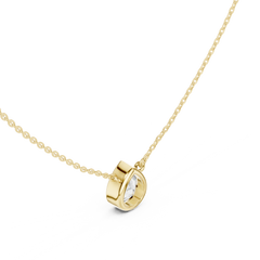 Bezel Set Solitaire Necklace - Pear Cut