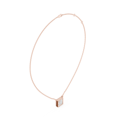 Bezel Set Solitaire Necklace - Princess Cut