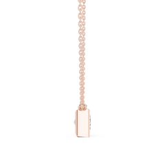 Bezel Set Solitaire Necklace - Princess Cut