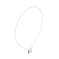 Bezel Set Solitaire Necklace - Princess Cut