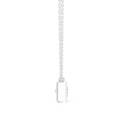 Bezel Set Solitaire Necklace - Princess Cut