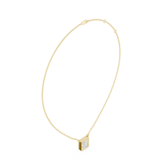 Bezel Set Solitaire Necklace - Princess Cut