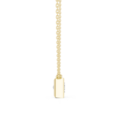 Bezel Set Solitaire Necklace - Princess Cut