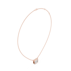 Bezel Set Solitaire Necklace - Radiant Cut