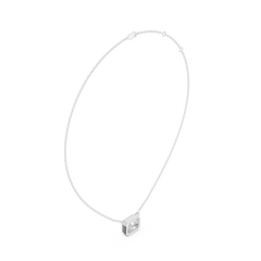 Bezel Set Solitaire Necklace - Radiant Cut