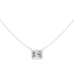 Bezel Set Solitaire Necklace - Radiant Cut