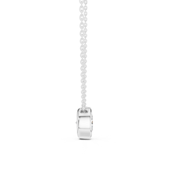 Bezel Set Solitaire Necklace - Round Cut