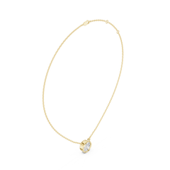 Bezel Set Solitaire Necklace - Round Cut