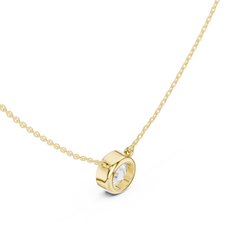 Bezel Set Solitaire Necklace - Round Cut