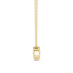 Bezel Set Solitaire Necklace - Round Cut