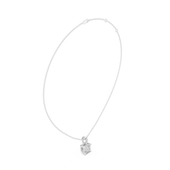 Solitaire Necklace with Hidden Halo - Asscher Cut Lab Grown Diamond