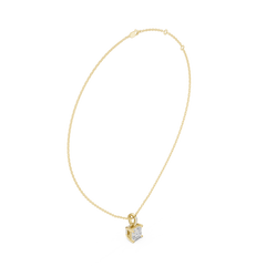 Solitaire Necklace with Hidden Halo - Asscher Cut Lab Grown Diamond