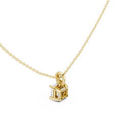 Solitaire Necklace with Hidden Halo - Asscher Cut Lab Grown Diamond