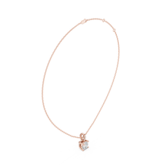 Solitaire Necklace with Hidden Halo - Cushion Cut Lab Grown Diamond