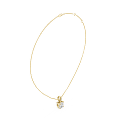 Solitaire Necklace with Hidden Halo - Cushion Cut Lab Grown Diamond