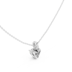 Solitaire Necklace with Hidden Halo - Heart Cut Lab Grown Diamond