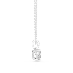 Solitaire Necklace with Hidden Halo - Heart Cut Lab Grown Diamond