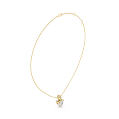 Solitaire Necklace with Hidden Halo - Heart Cut Lab Grown Diamond