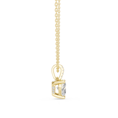 Solitaire Necklace with Hidden Halo - Heart Cut Lab Grown Diamond