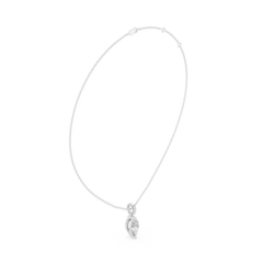 Solitaire Necklace with Hidden Halo - Marquise Cut Lab Grown Diamond