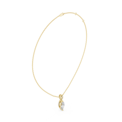 Solitaire Necklace with Hidden Halo - Marquise Cut Lab Grown Diamond