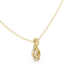 Solitaire Necklace with Hidden Halo - Marquise Cut Lab Grown Diamond