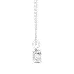 Solitaire Necklace with Hidden Halo - Oval Cut Lab Grown Diamond