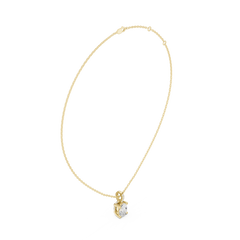 Solitaire Necklace with Hidden Halo - Oval Cut Lab Grown Diamond