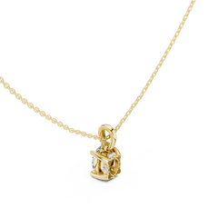 Solitaire Necklace with Hidden Halo - Oval Cut Lab Grown Diamond