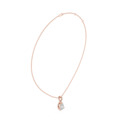 Solitaire Necklace with Hidden Halo - Pear Cut Lab Grown Diamond