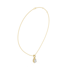 Solitaire Necklace with Hidden Halo - Pear Cut Lab Grown Diamond