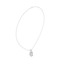 Solitaire Necklace with Hidden Halo - Radiant Cut Lab Grown Diamond