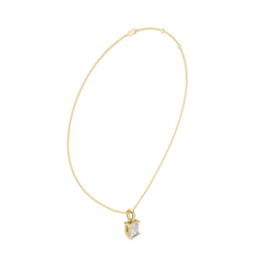 Solitaire Necklace with Hidden Halo - Radiant Cut Lab Grown Diamond