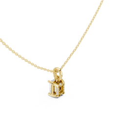 Solitaire Necklace with Hidden Halo - Radiant Cut Lab Grown Diamond