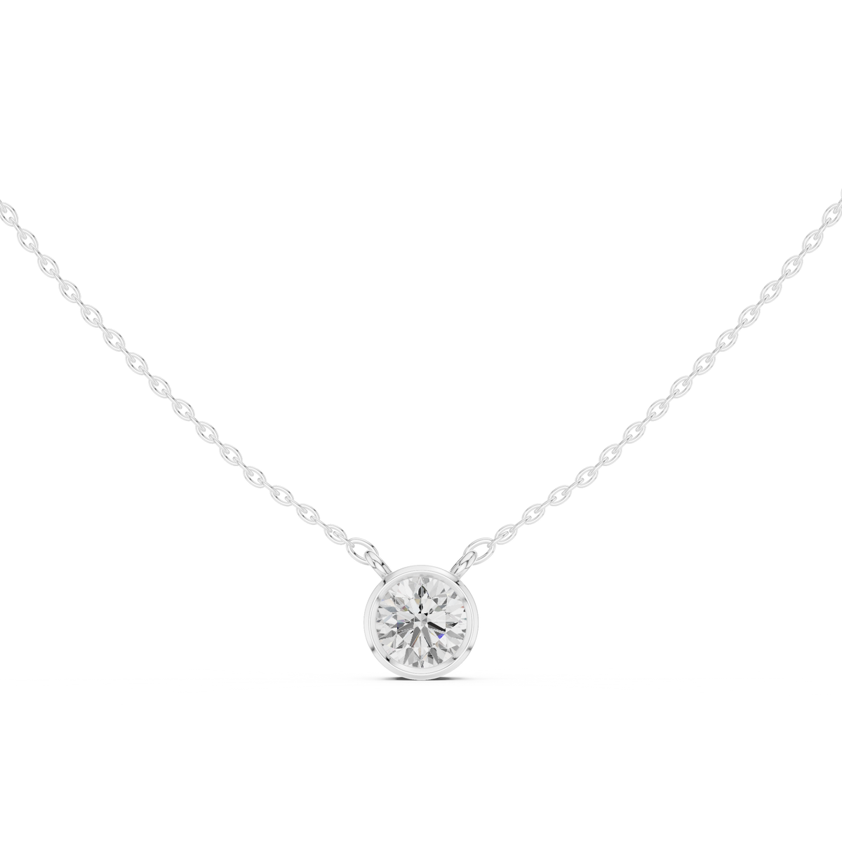 Minimal Bezet Set Solitaire Necklace