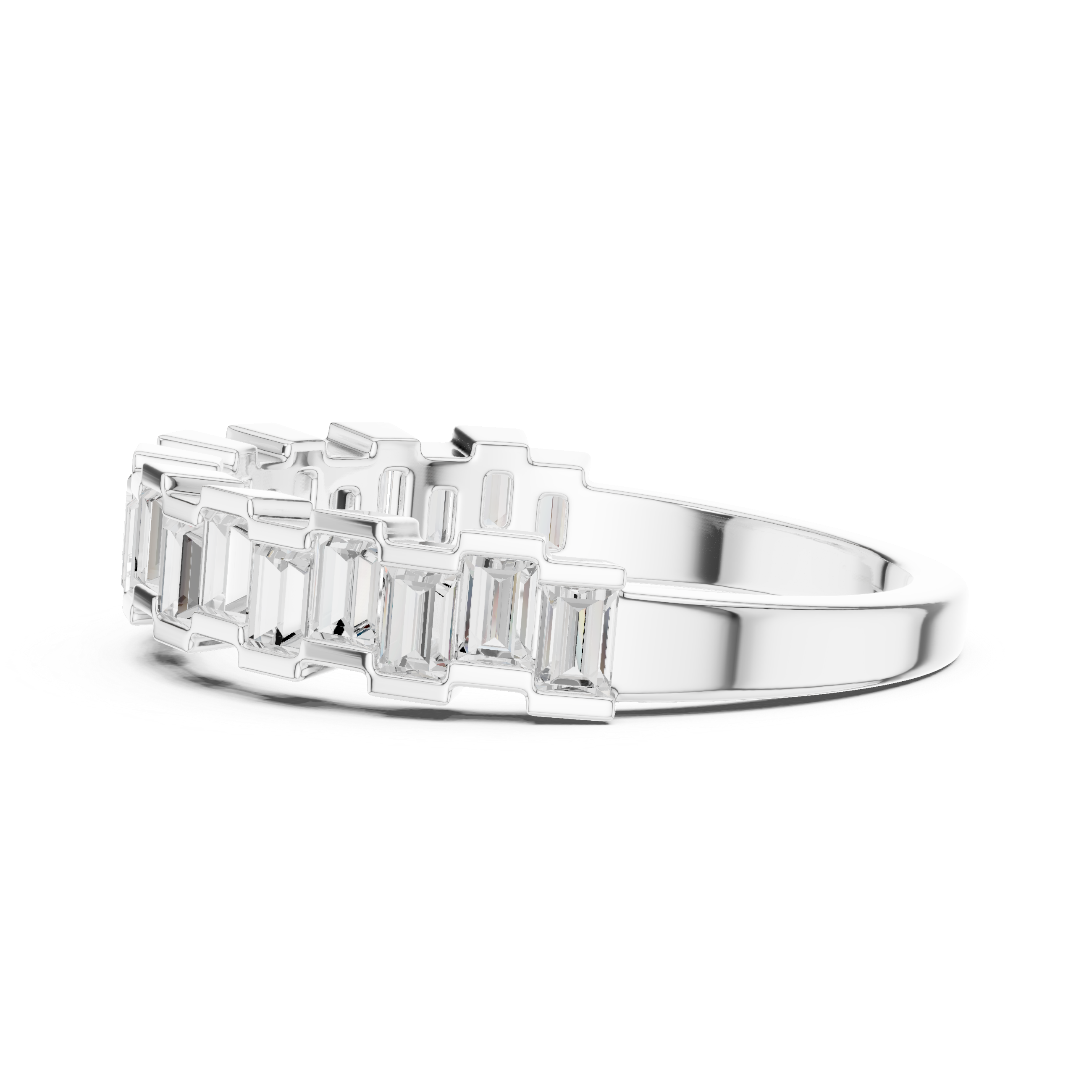 Sorelle Half Eternity Baguette Modern Ring