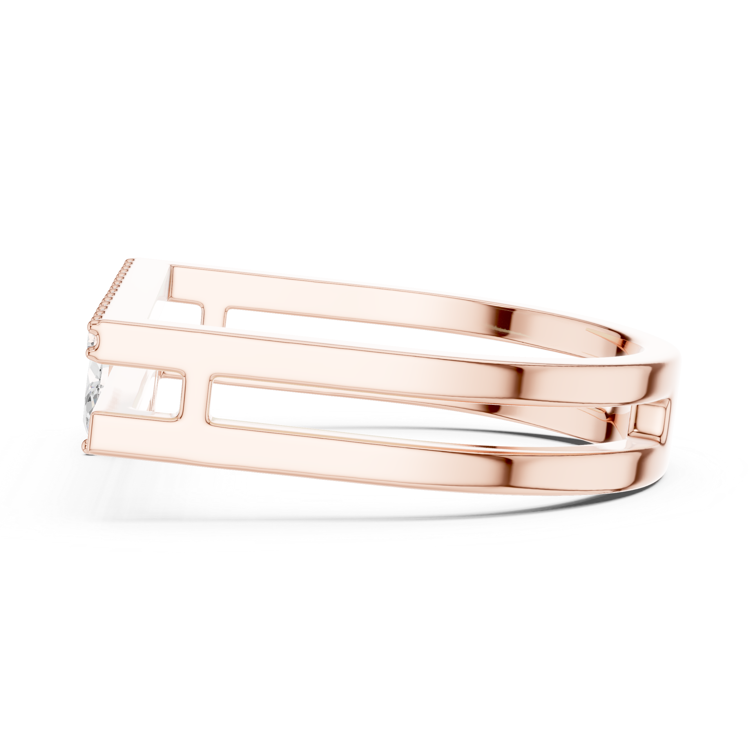 Sylvara Duo Bands Leaf-Line Dainty Ring