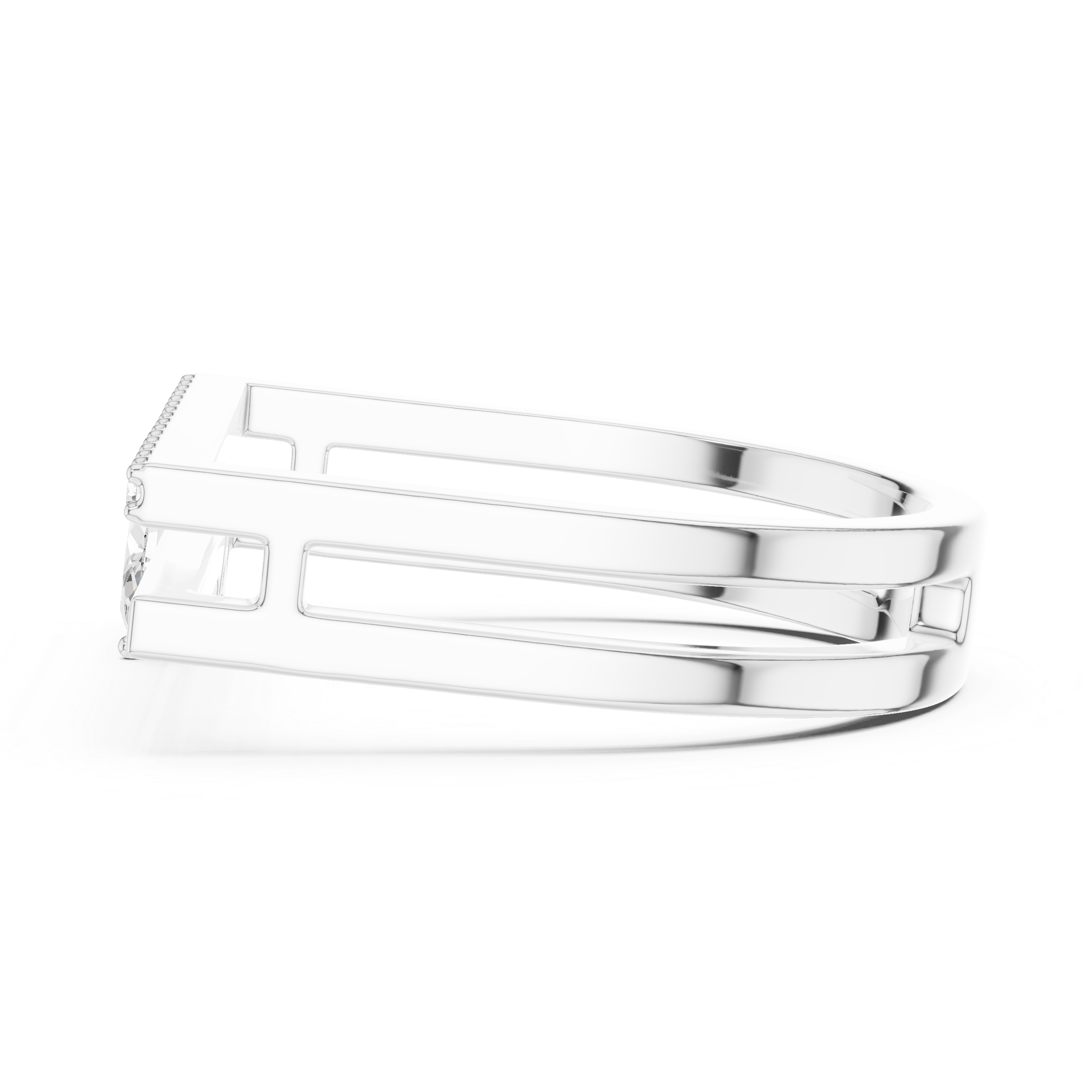 Sylvara Duo Bands Leaf-Line Dainty Ring