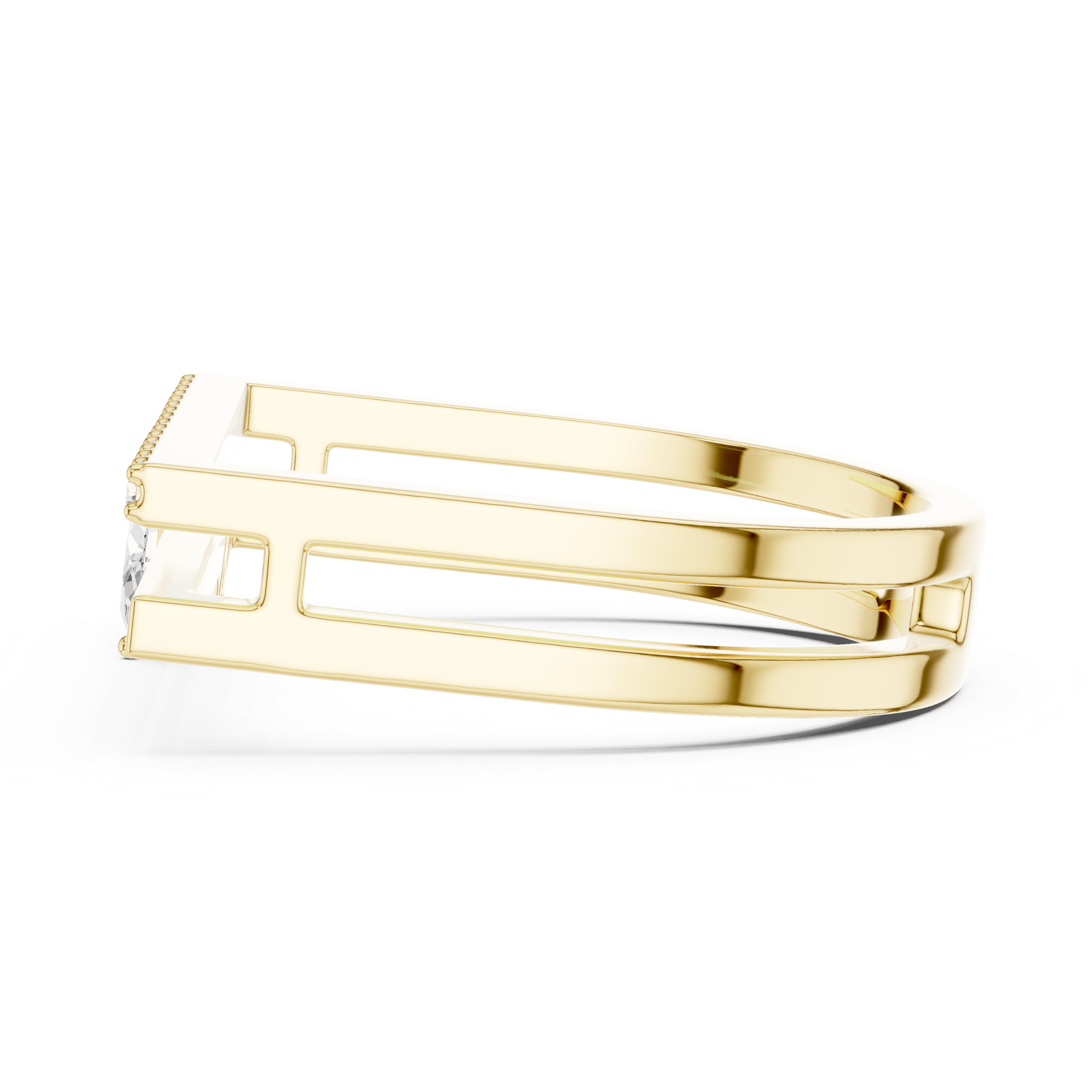 Sylvara Duo Bands Leaf-Line Dainty Ring