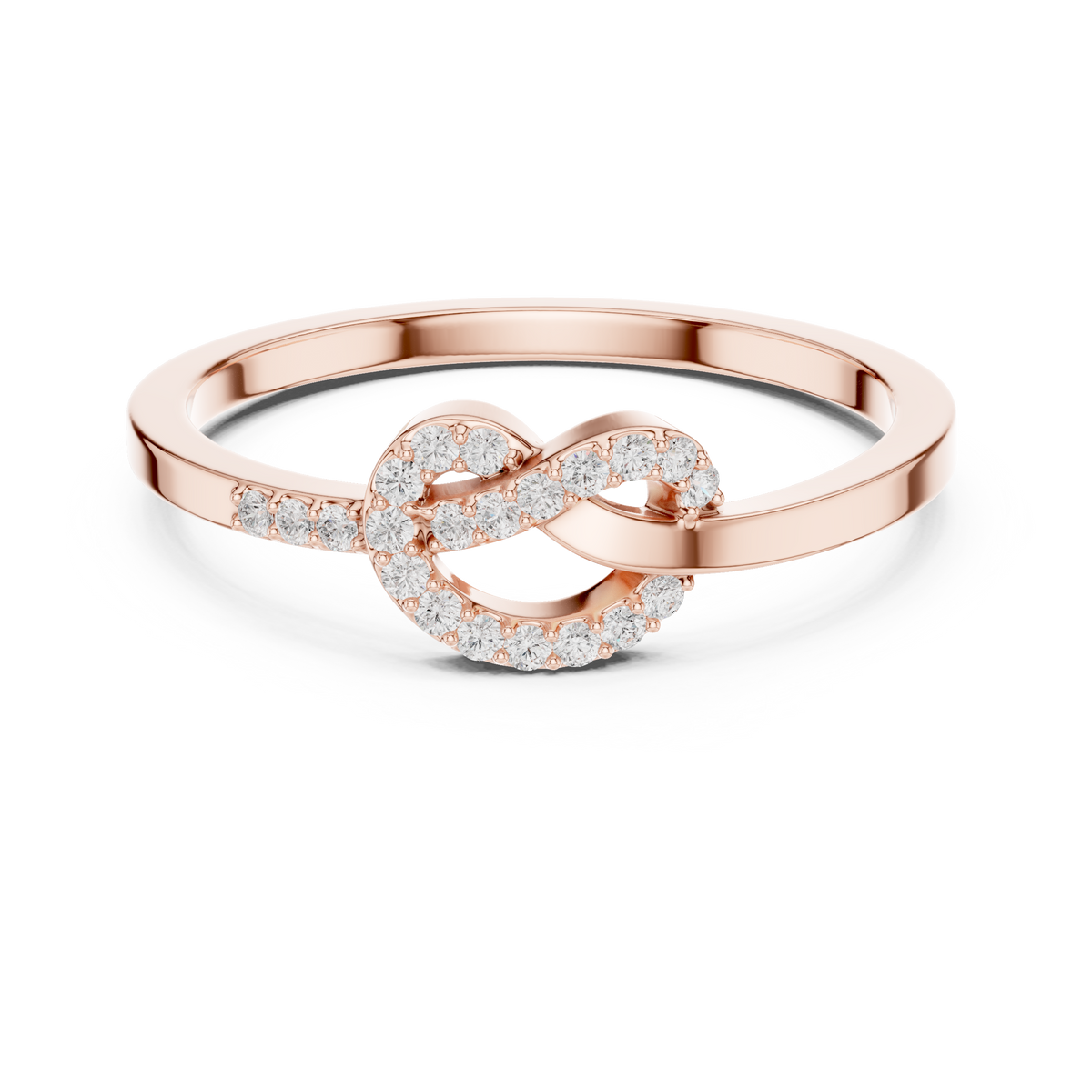 Dainty Love Knot Lab Grown Diamond Ring